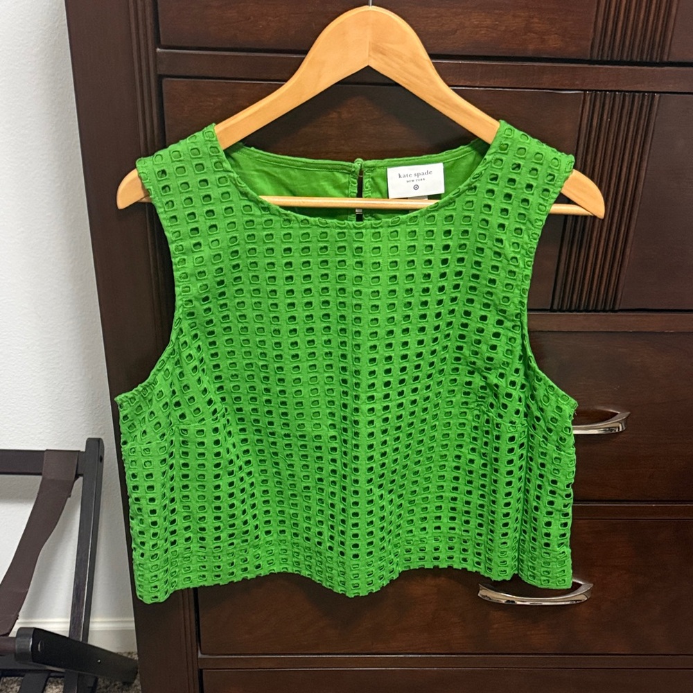 Kate Spade Vibrant Green Textured Blouse